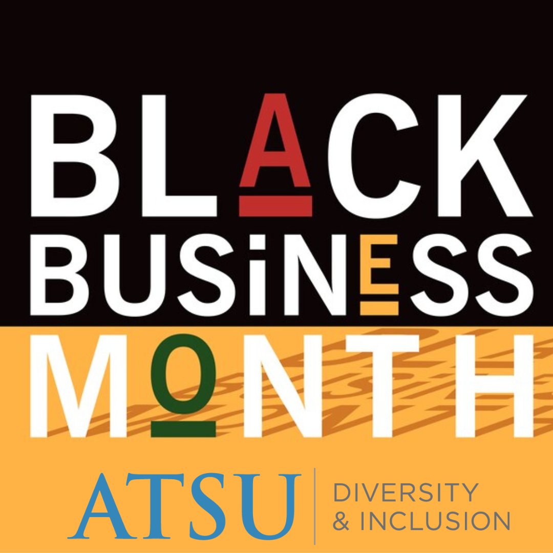 ATSUDiversity's tweet photo. August is Black Business Month and we are proud to work with many Black-owned businesses in our communities. These companies help us connect with our students, alumni, faculty, staff, and future students.

#Blackbusinessmonth #SupportSmallBusiness https://t.co/fdN4f1rtRC