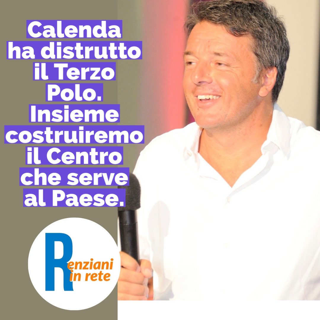 #Calenda ha distrutto il #TerzoPolo. Ora insieme. Costruiremo il #Centro che serve al Paese. 
#Renzi