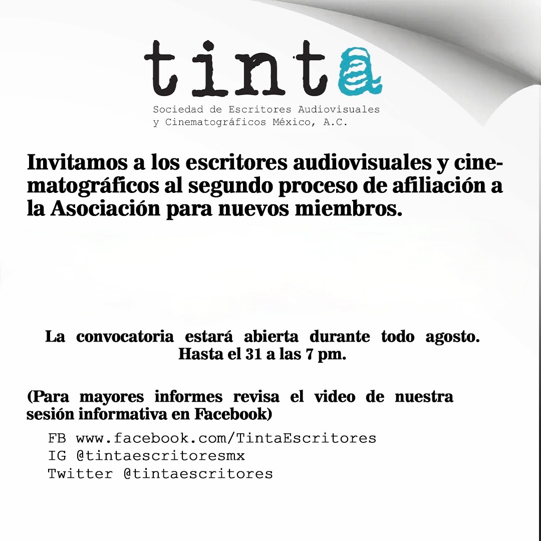 Últimos días para la afiliación de nuevos miembros a Tinta. Fecha límite: jueves 31 de agosto a las 7.00 p.m. docs.google.com/forms/d/e/1FAI…