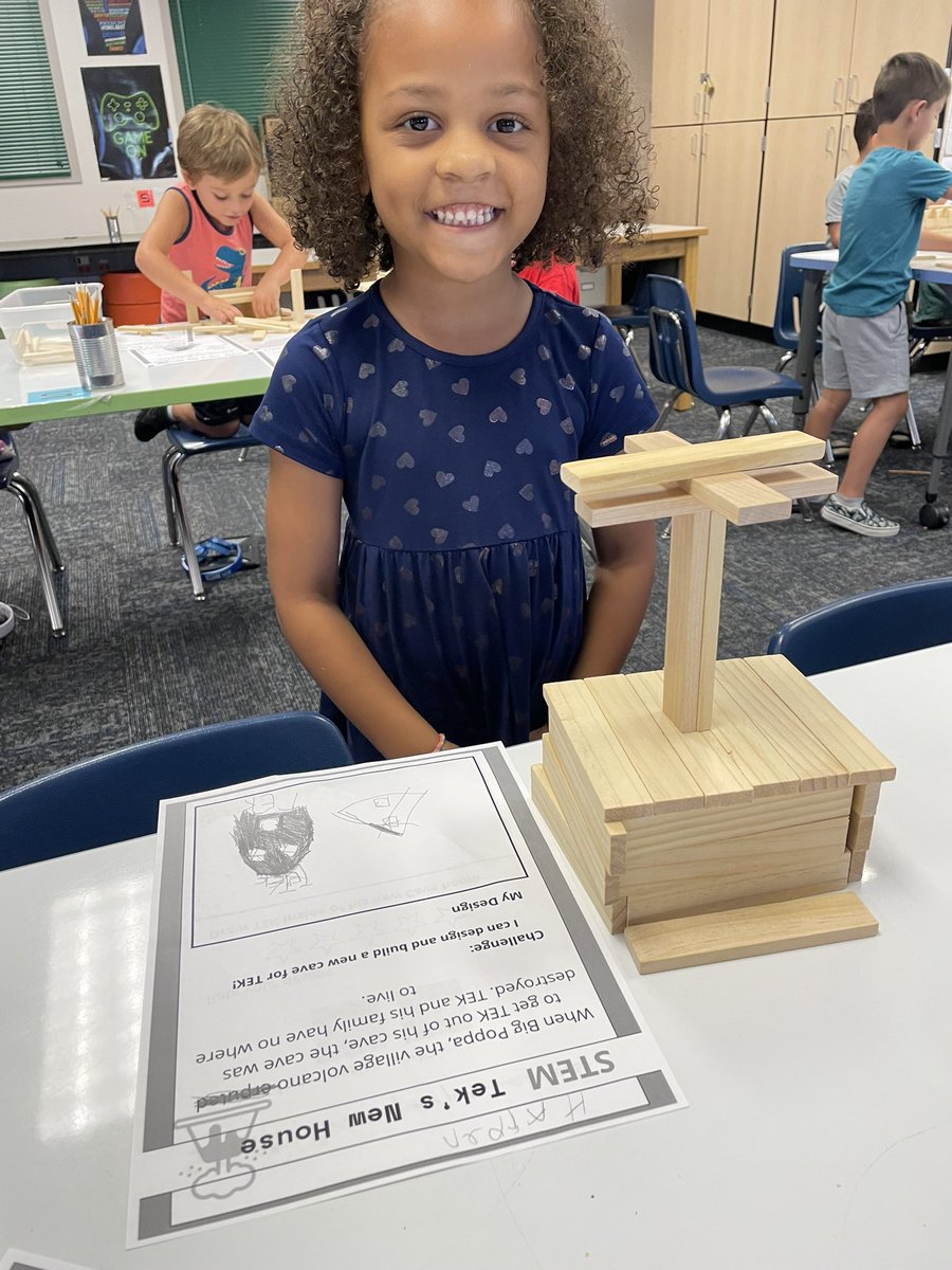 LizReyesAZ's tweet photo. Thanks @KnIhT_tNeReFfId for inspiring me! My @LegendSprings Ks went through the #EDP & designed & built a new cave for #TEK! The cave had to withstand “Mrs Reyes” the volcano 🌋 & not fall when I shook the table!! Well done, engineers! @DVUSD #STEM #STEAM #handson @canva FTW! 🦕 https://t.co/BhfbCsHE8A