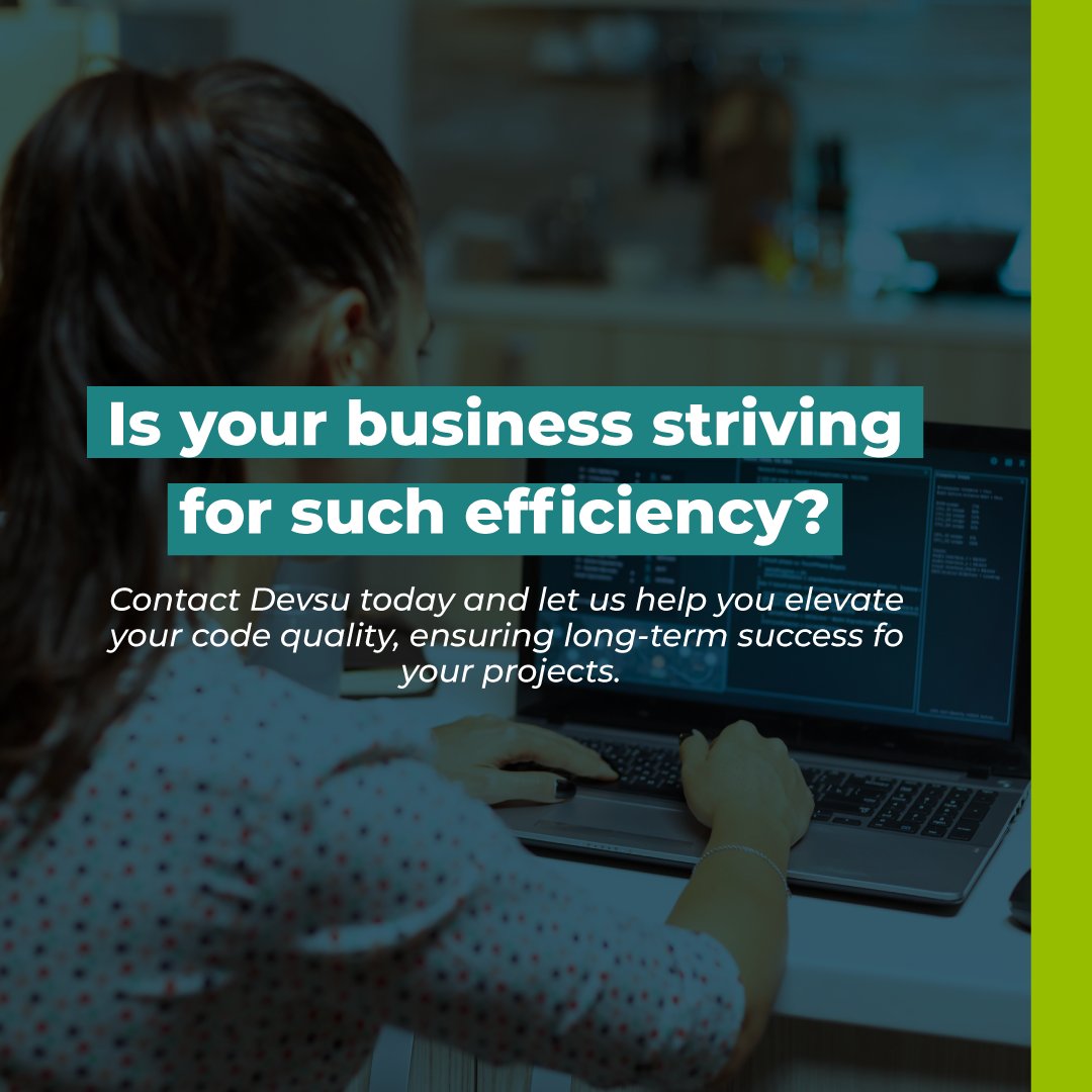 devsullc's tweet image. Did you know that clean code leads to fewer bugs and results in a more maintainable and scalable product? Learn more about how clean code practices can enhance your product quality. 
Partner with Devsu today!

#Devsu #Cybersecurity #CleanCode #BestPractices