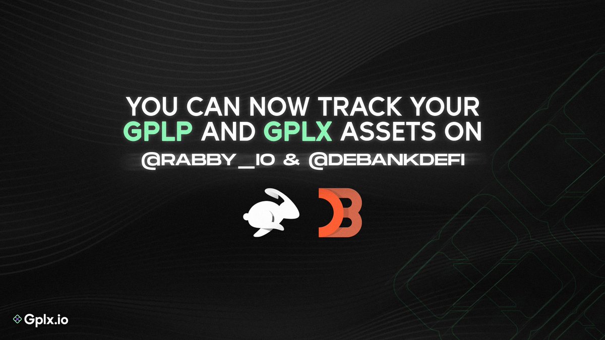 Gplx_io's tweet photo. You can now track your GPLP and GPLX assets on @Rabby_io and @DeBankDeFi. https://t.co/w9k7APShOS