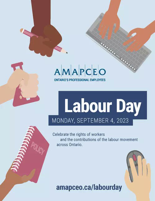 We're gathering across the province to celebrate Labour Day this Monday! Check out the events in your community: amapceo.on.ca/labourday If you're in the GTA, register before 5 pm this Thursday to get access to the CNE after marching in the parade with us!