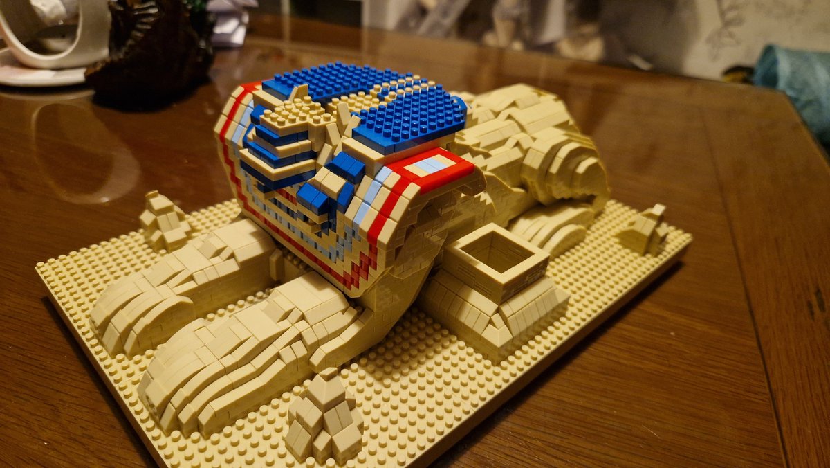 DevilishMonkey8's tweet photo. My mini lego pieces Egyptian Sphinx model after 3 days lol nearly there #Lego #MiniLego https://t.co/qkvZrTlOOI