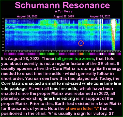 StarfireTor's tweet photo. Schumann Resonance 8-28-2023
Core Matrix Time Line Edit Package
Mystery Chevon V Appears In SR Chart
#StarfireTor #SchumannResonance #TimeLineEdit #CoreMatrix #ProperMatrix #FalseMatrix https://t.co/MEnJI9tDxf