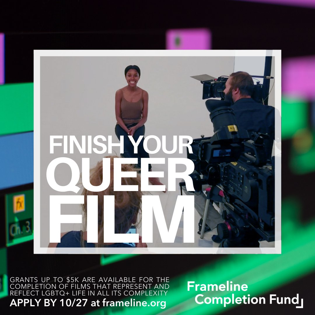 Trying to get your LGBTQ+ film across the finish line? We're here for you! Our annual Completion Fund offers up to $5K to LGBTQ+ filmmakers to help ensure that their films are completed & viewed by wider audiences 🏁💓 Learn more: frameline.org/completionfund ✅