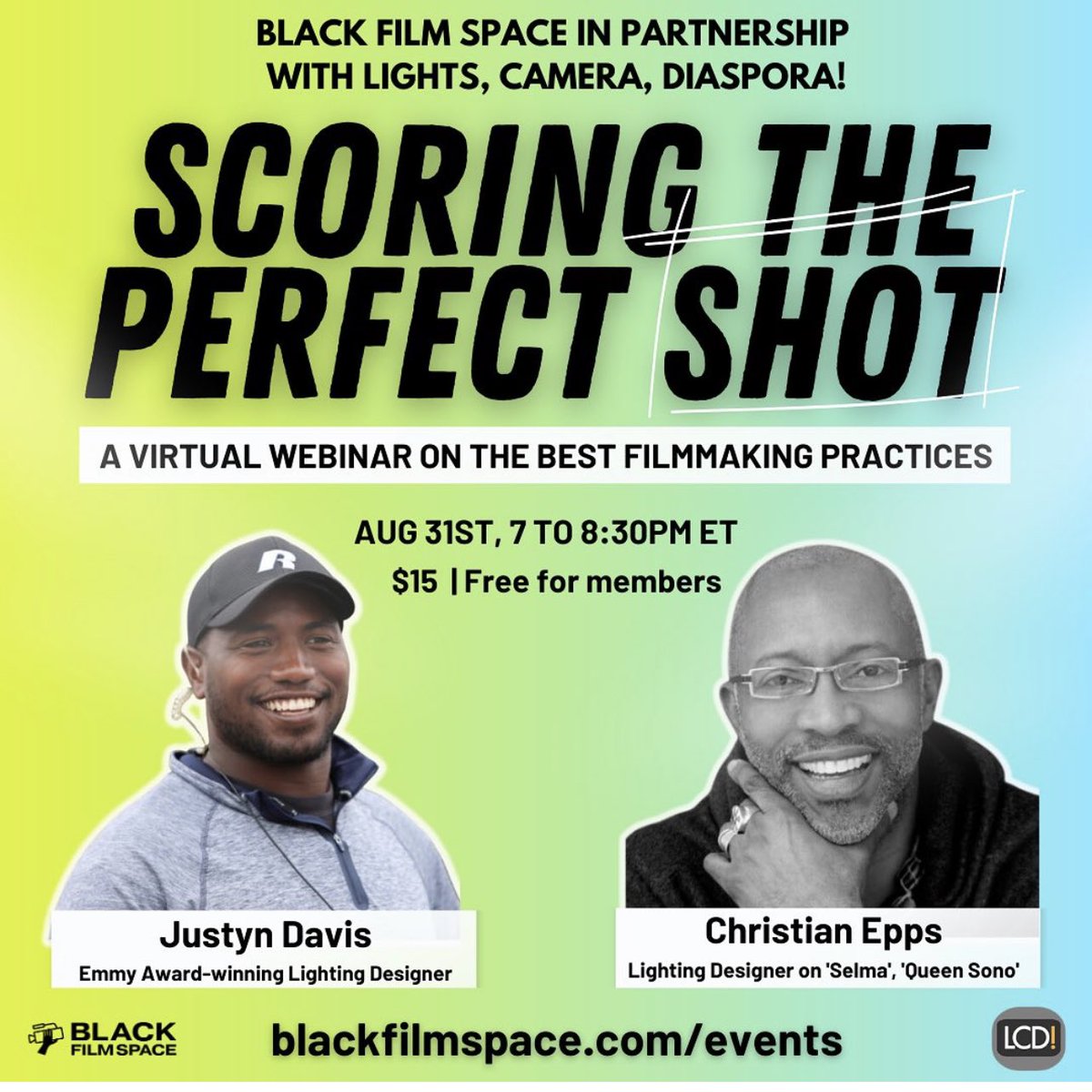 Join Black Film Space & Light Camera’s Diaspora for a webinar on guerrilla filmmaking! RSVP: blackfilmspace.com/events