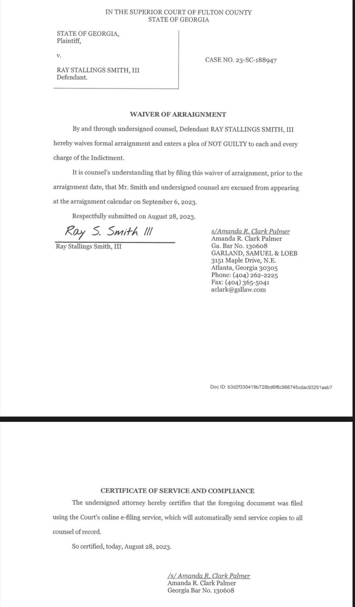 Faith Jessie on X: "NEW INFO: Attorney Ray Smith requests to waive his  arraignment and enter a not guilty plea. His arraignment is currently  scheduled for next Wednesday. He is the first
