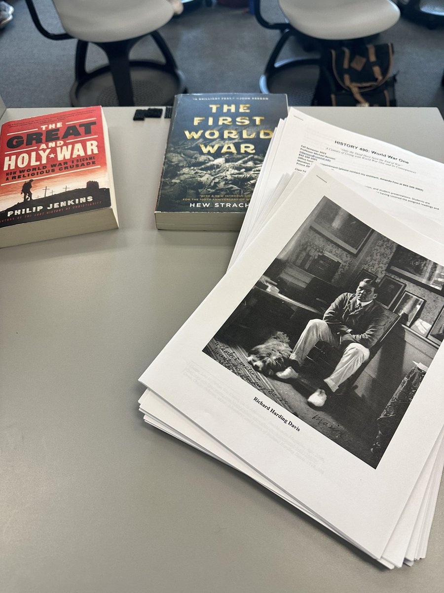 Michael T. Benson (@michaeltbenson) on Twitter photo So happy and honored to be back in the classroom this semester teaching @HTCHonorsCCU seminar (History 490) on World War I <a href="/CCU_History/">Dept. of History @ CCU</a>
Started with a quiz, review of the required readings, and the syllabus. Here we go! So happy and honored to be back in the classroom this semester teaching @HTCHonorsCCU seminar (History 490) on World War I <a href="/CCU_History/">Dept. of History @ CCU</a>
Started with a quiz, review of the required readings, and the syllabus. Here we go!