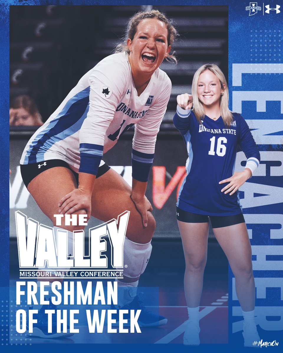 After leading all MVC freshmen in digs last week, Sycamore libero @LengacherMacy is your MVC Freshman of the Week! 🤩 📰 sycamor.es/3EeQrGX #MarchOn | #ProudToBeATree