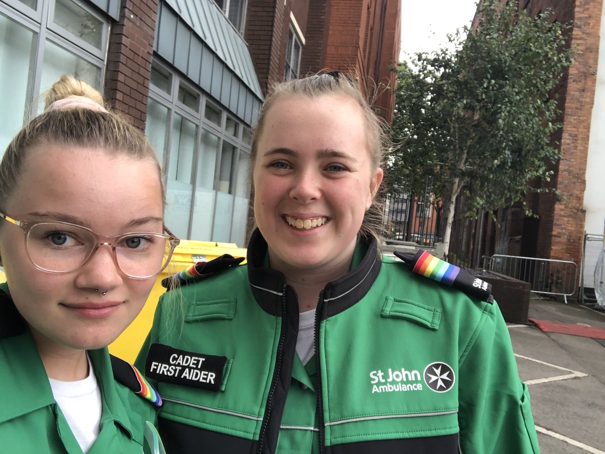 ElishaHughesHC's tweet photo. Right. Right. Right. Last day of Manchester Pride was an amazing experience! I even practiced some skills with 2 student HCP’s!
@stjohnambulance @SJAGMYouth @DcotyGM #SJAPride #CadetReporter https://t.co/uFMB0lyGG9