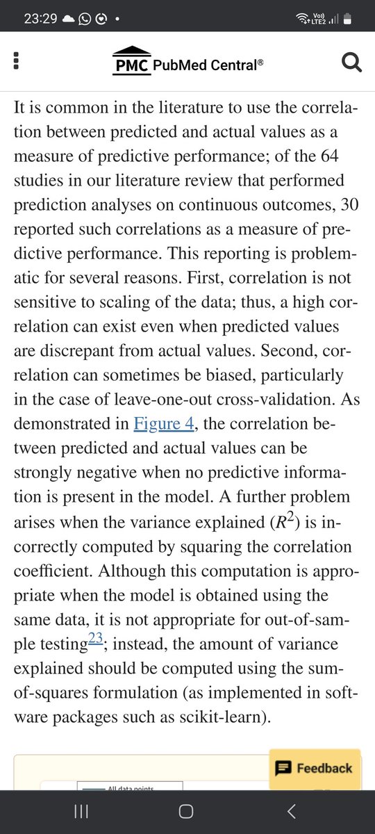 @being_saige Everybody please, don't use Pearson correlation to quantify prediction accuracy.

It's a sub-par choice, as explained in:
ncbi.nlm.nih.gov/pmc/articles/P…
