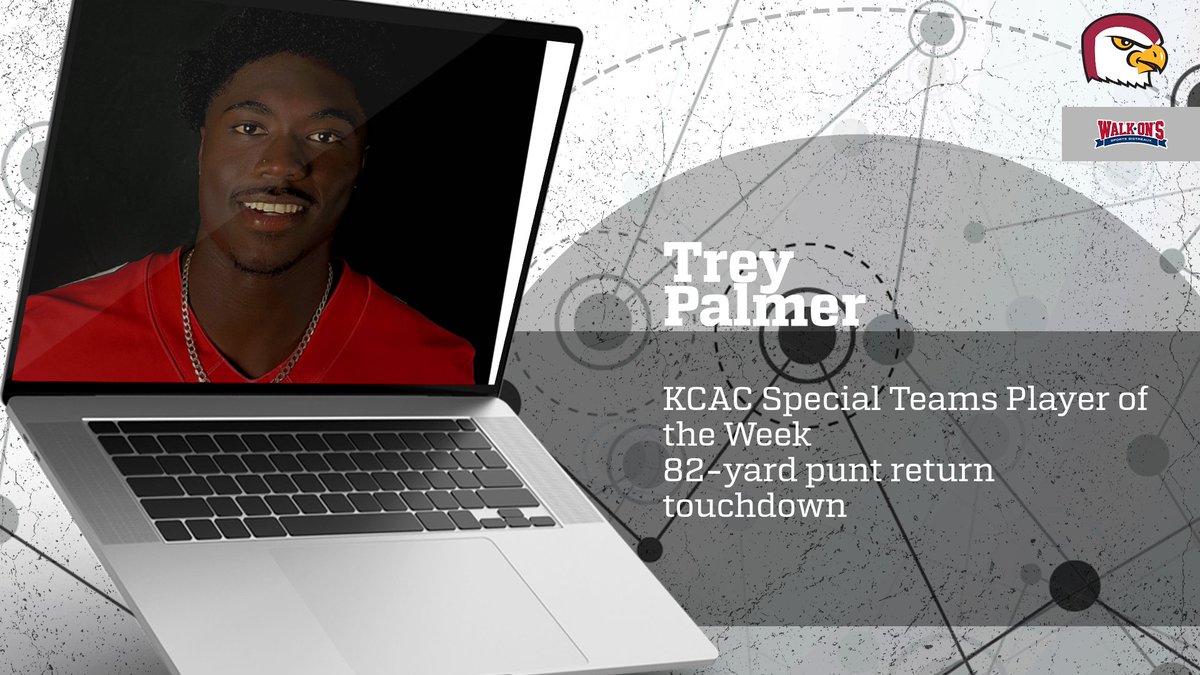 Palmer named KCAC Special Teams Player of the Week! 
Quite a first impression by <a href="/YBLP02/">TR3Y 🪶</a>
#TalonsUp 
shorturl.at/nuBN4