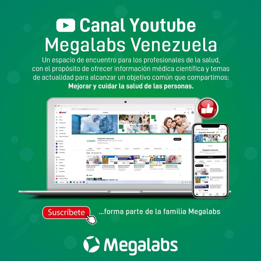 Nos complace aportar a la formación médica continua de los profesionales de la salud, por ello, le invitamos a suscribirse a nuestro canal en YOUTUBE #MegalabsVenezuela