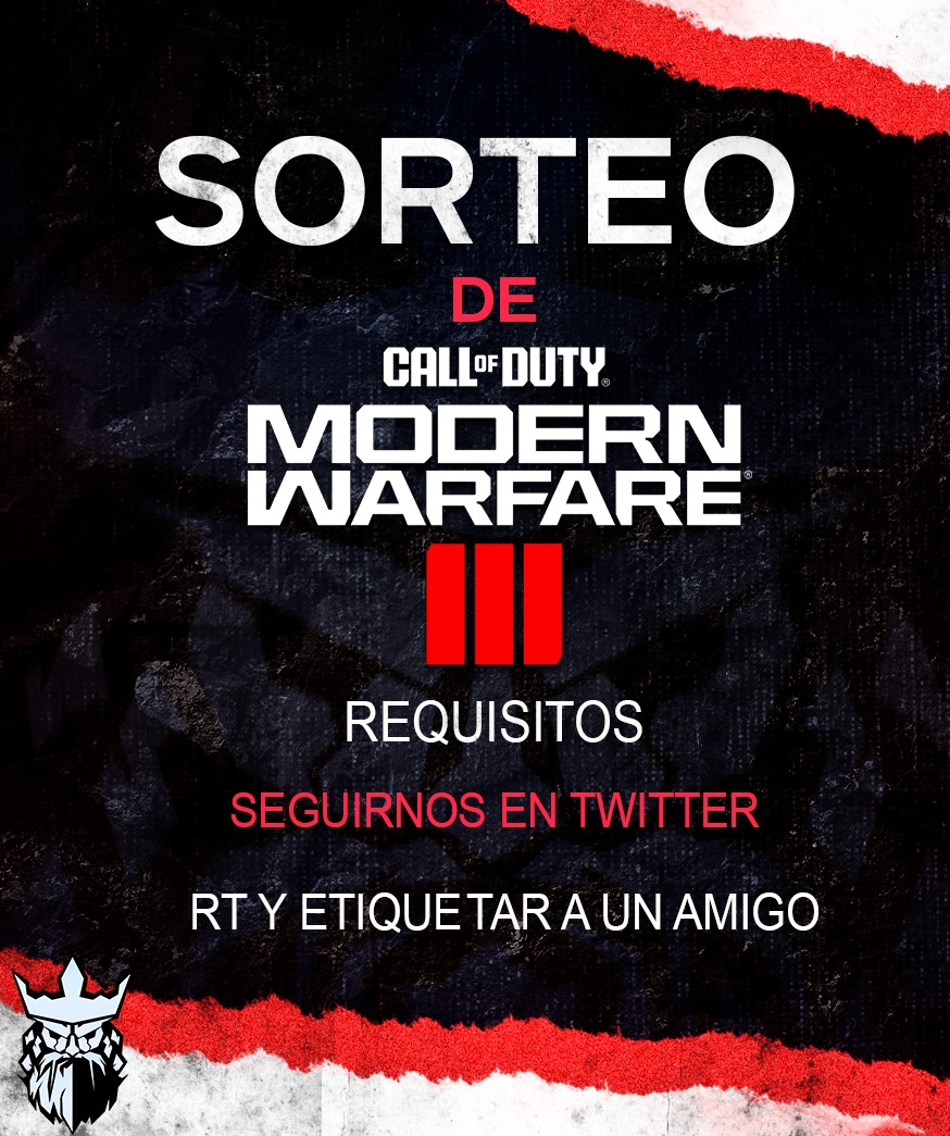 SORTEO de un Call of Duty: Modern Warfare III 

Requisitos   
Seguirnos🔱
Dar RT 💫
Mencionar a un amigo 👨‍🦱

El ganador se dará a conocer el día 
Viernes 8 de Septiembre 5:00pm CDMX