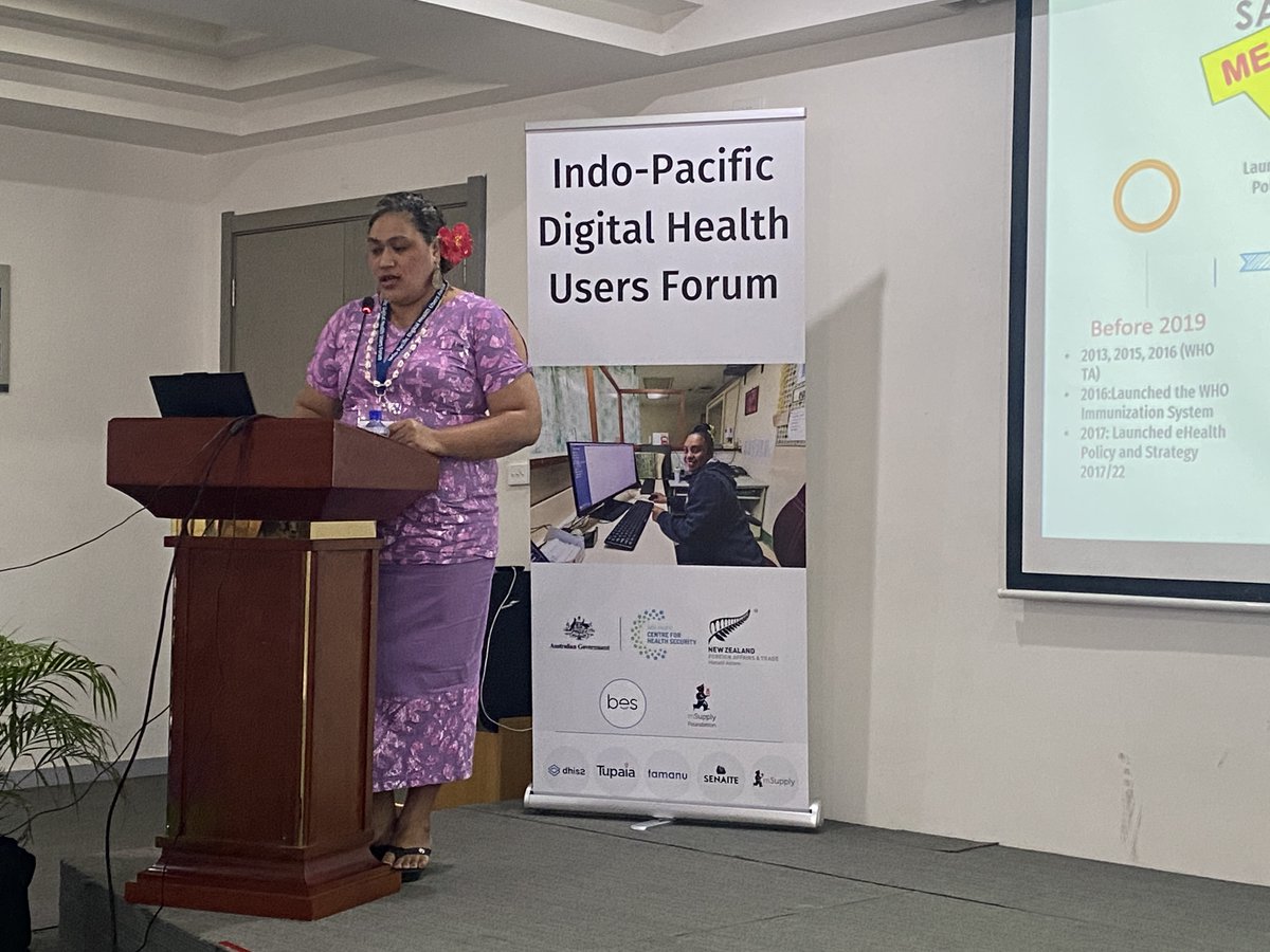 Day 2 of #Pacificdighealth23 Lenara Tupa'i-Fui Chair,  ‘No matter how sophisticated a system is, if it’s not easy to use then it’s not going to work. It has to be what the users want. Then we don’t need to train them at all, sometimes they train themselves.’