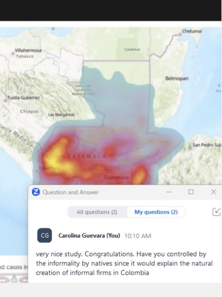 #ERSA2023 Starting the online program with #migration and #regionalscience  I love to meet new people and places, even virtually Today I flew to #Guatemala, #Colombia and #Europe (#Germany) 😉 I will be presenting tomorrow about the #probability of #death by #COVID19 Stay tuned!