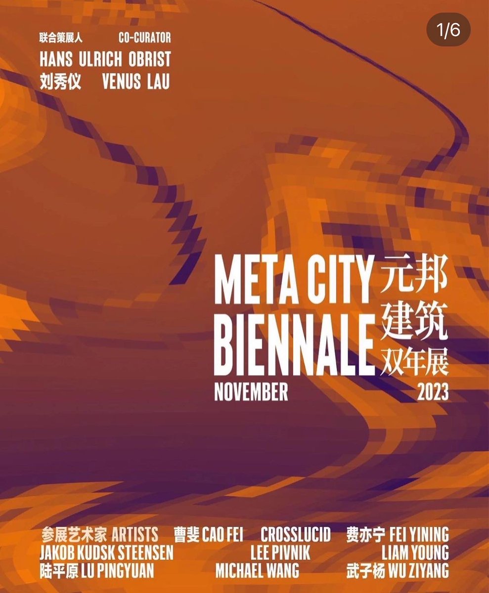 xCROSSLUCID's tweet photo. Our new comission for Meta City Biennale co-curated by #HansUlrichObrist and #VenusLau coming up this November. See you soon in Shanghai and on your illuminated screens. With  
#CaoFei 
#FeiYining 
#JakobKudskSteensen 
#LeePivnik 
#LiamYoung 
#MichaelWang 
#LuPingyuan 
#WuZiyang https://t.co/0kayPfAIvF