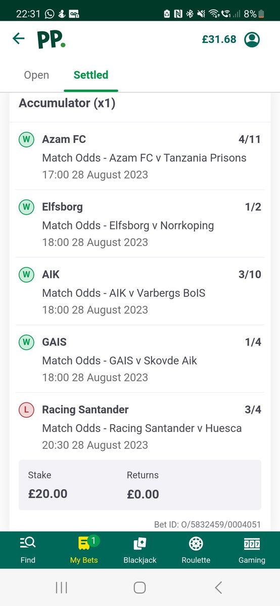 ColinRickman's tweet photo. @AskPaddyPower. Another 5 fold acca, with only 1 leg letting it down - that hasn't been refunded? https://t.co/u9V2SbFBu2