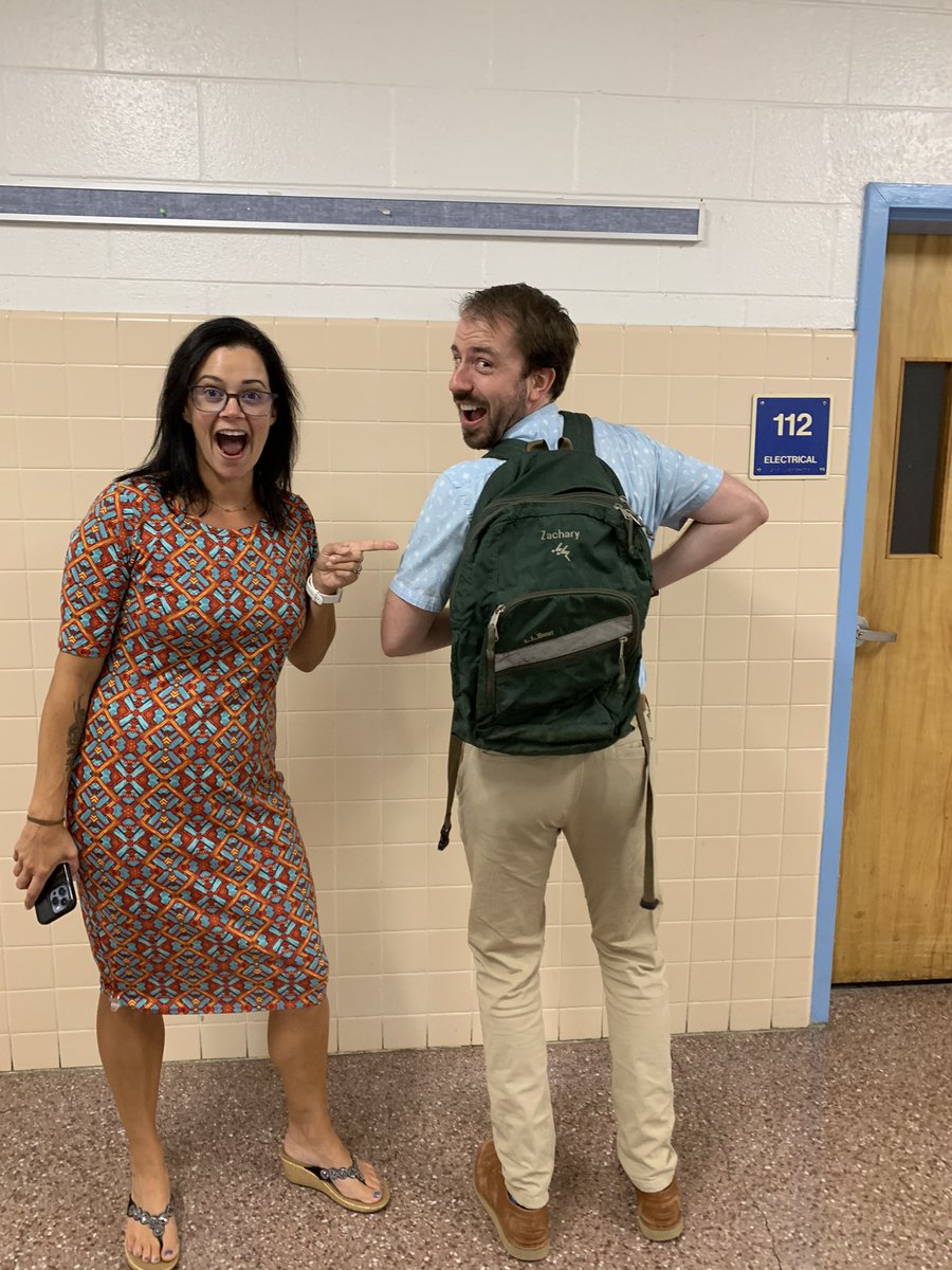 Mr. Kattwinkel, NBCT (@mrkattsclass) on Twitter photo Day 1, featuring accidental twinning by FC chorus and theatre, and “Kid Backpack Day” with the backpack I brought to <a href="/FirstColonialHS/">First Colonial HS</a> on my first day of school in September 2009 🍎 #WeRFC #PatriotPride #LLbean Day 1, featuring accidental twinning by FC chorus and theatre, and “Kid Backpack Day” with the backpack I brought to <a href="/FirstColonialHS/">First Colonial HS</a> on my first day of school in September 2009 🍎 #WeRFC #PatriotPride #LLbean