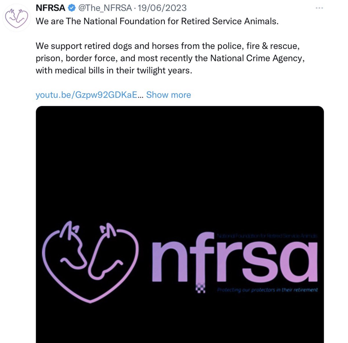 @The_NFRSA Supports RetiredServiceAnimals including RetPolDogs/Horses where there isn’t LocalRPDCharity @CotswoldLadyB is embarking on an impressive challenge Please share & support if possible @BTPolFed @PFEW_HQ @UkCountyLines @Brick_Cop @alfiemoore @MikePannett @BTPDogs