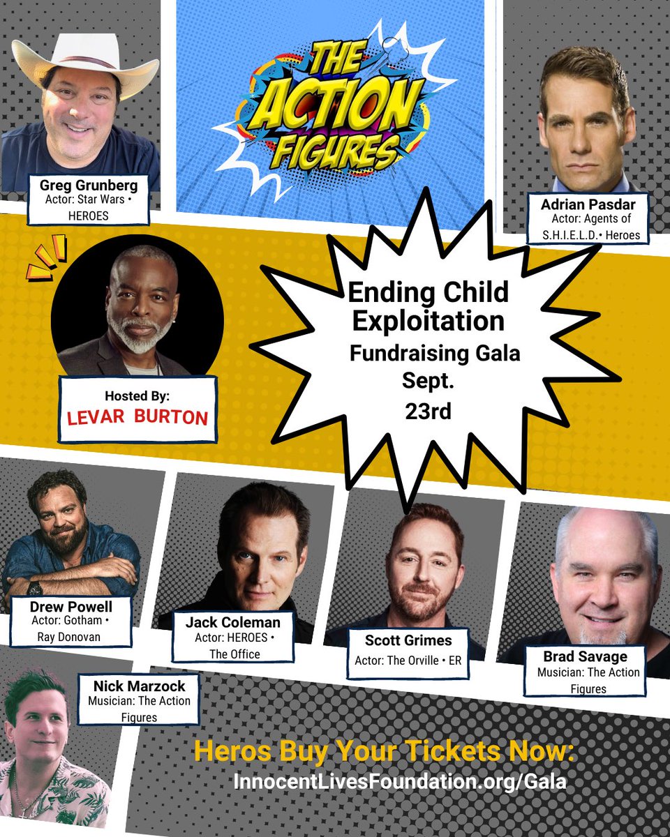 GREAT NIGHT / GREAT CAUSE!  In LA!  Finally a chance to see our celebrity cover band THE ACTION FIGURES!  TIX GOING FAST!  BUY TIX HERE: InnocentLivesFoundation.org/Gala
