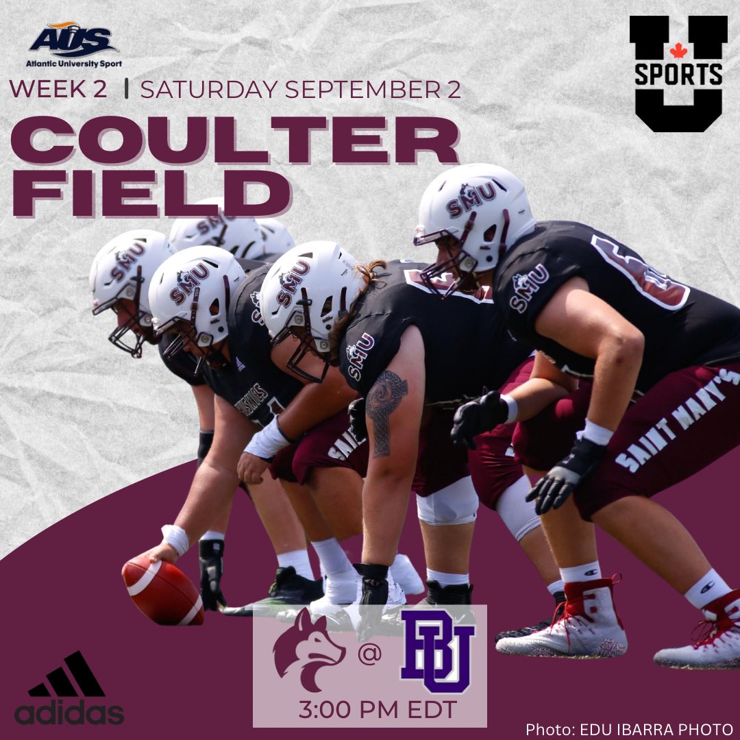 Your Huskies are on the road to kickoff their season against the Bishop’s Gaiters!

Game time is September 2nd, 3pm EDT at Coulter Field! Follow along on AUS tv!