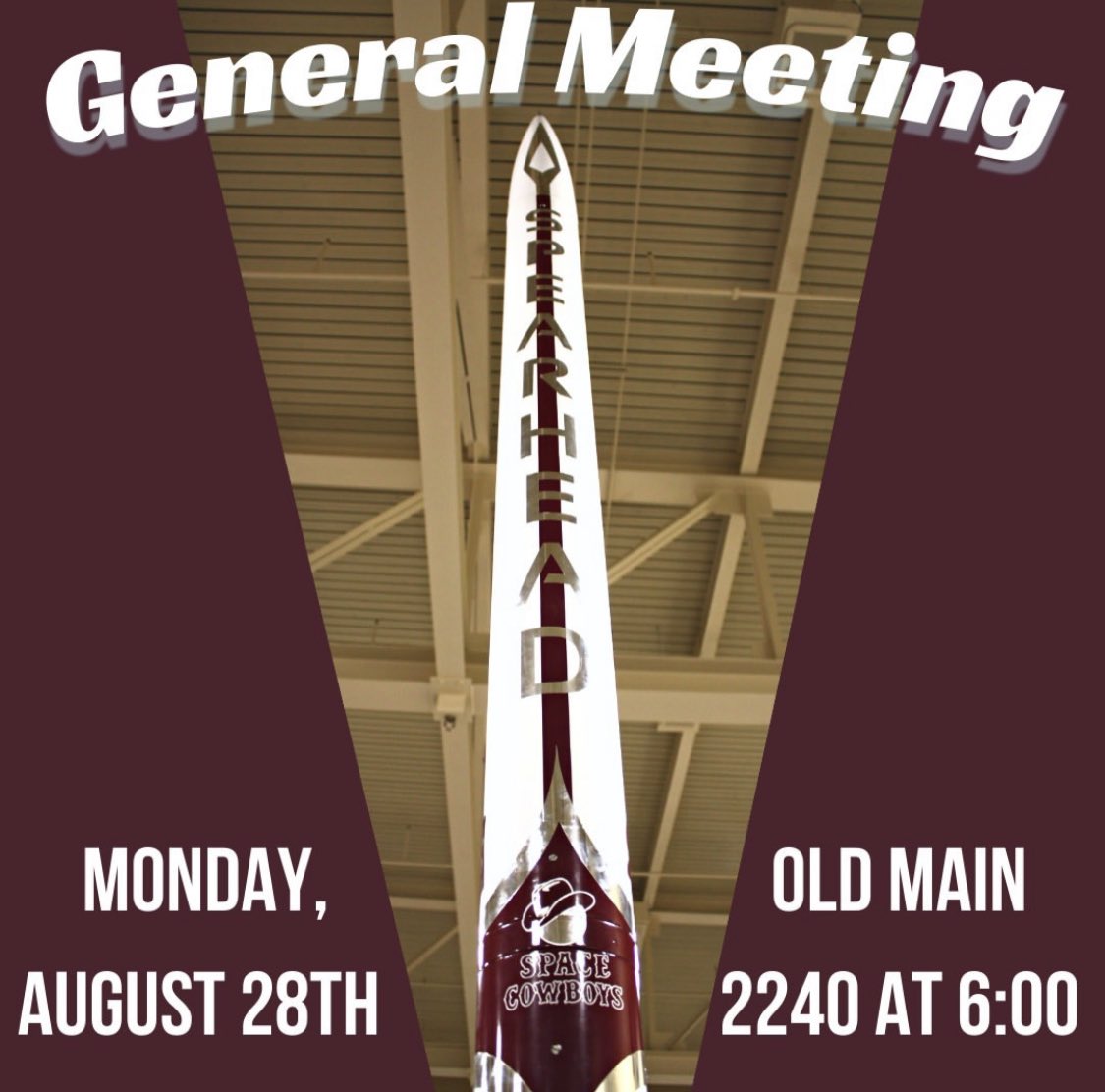 DON’T FORGET!

Our next general meeting is TODAY (Monday August 28th) AT 6:00 PM in Old Main 2240. After this meeting, our general meetings will switch to biweekly meetings. The next meeting will be September 11th. See you there!