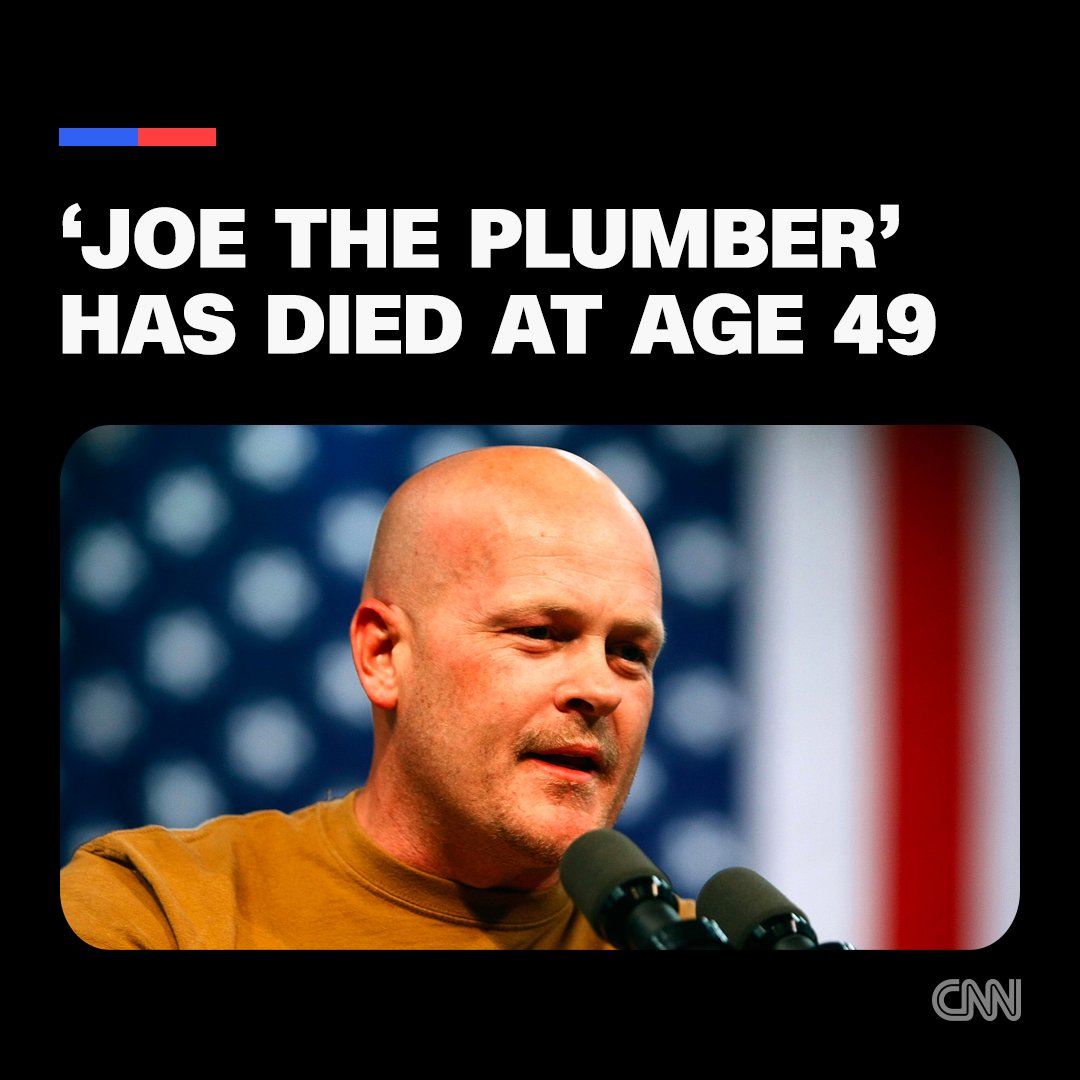 Samuel Joseph Wurzelbacher, who became known as “Joe the Plumber” after pushing then-Sen. Barack Obama on his economic policies during the 2008 presidential campaign, has died, according to members of his family. He was 49. cnn.it/3OXaTkA