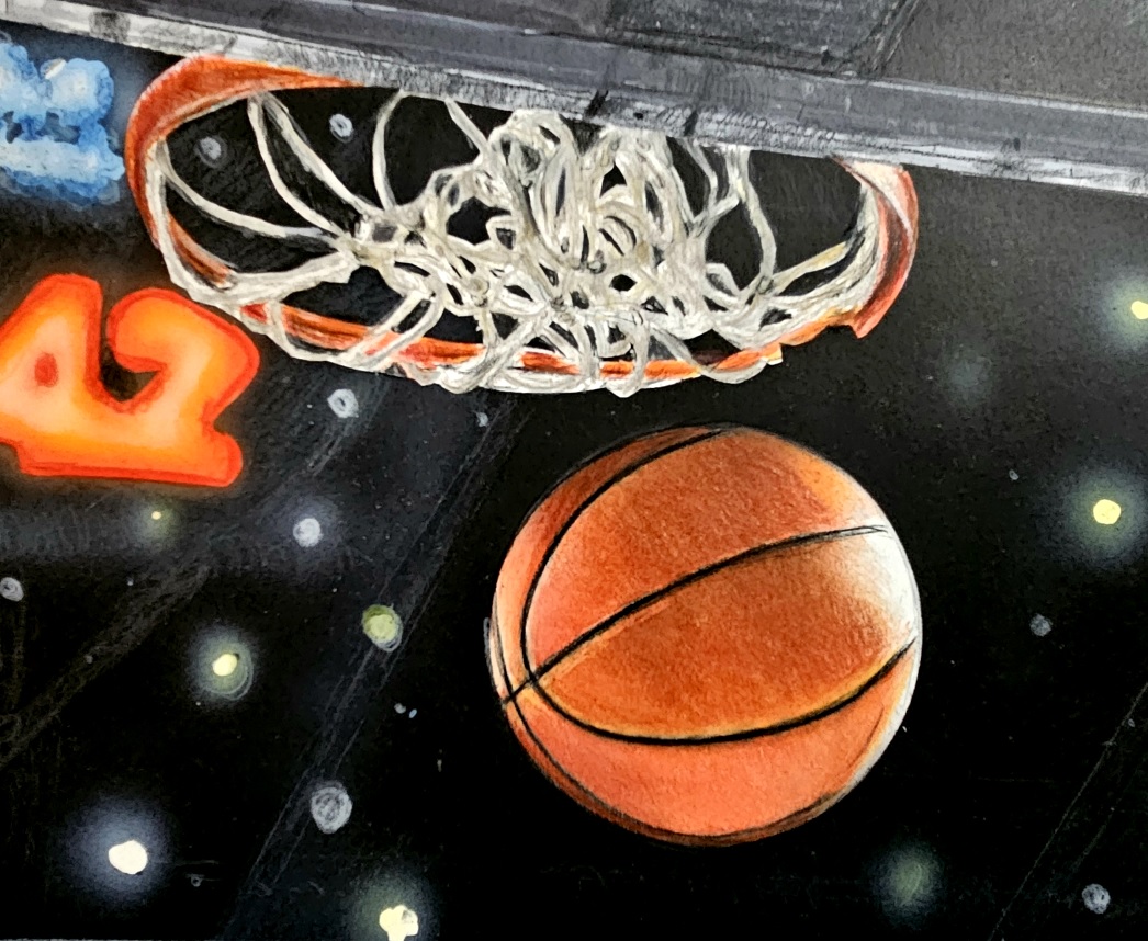 ✨新作✨ 色鉛筆でバスケットボールを描きました🏀 1年くらい放置