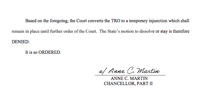 Just in: 
Davidson County Chancery Court Judge Anne Martin rules against Tennessee House of Representative rule banning protest signs at a special session on public safety, denying a state motion to dissolve her temporary order.