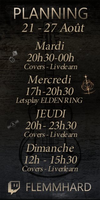 Le planning de la semaine est la ! =)