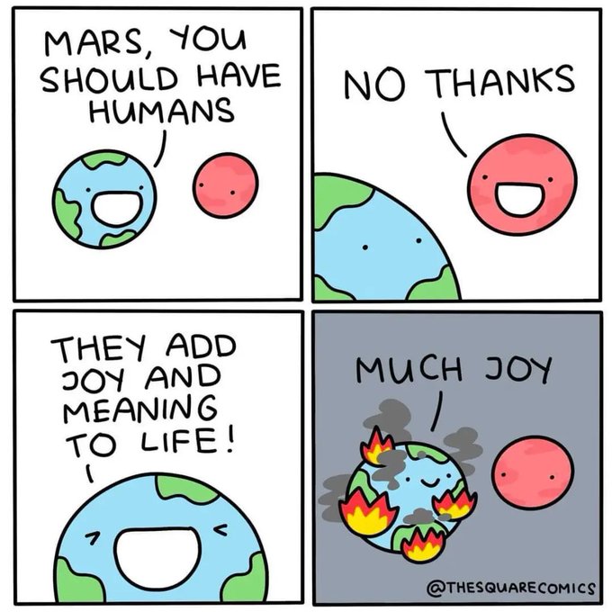 I&rsquo;m Mars when my friends who are parents themselves try to convince me that I need to have kids. https://t<a href="/tag/jordancon"class="tags"><span>#jordancon</span></a><a href="/tag/jordancon2024"class="tags"><span>#jordancon2024</span></a>