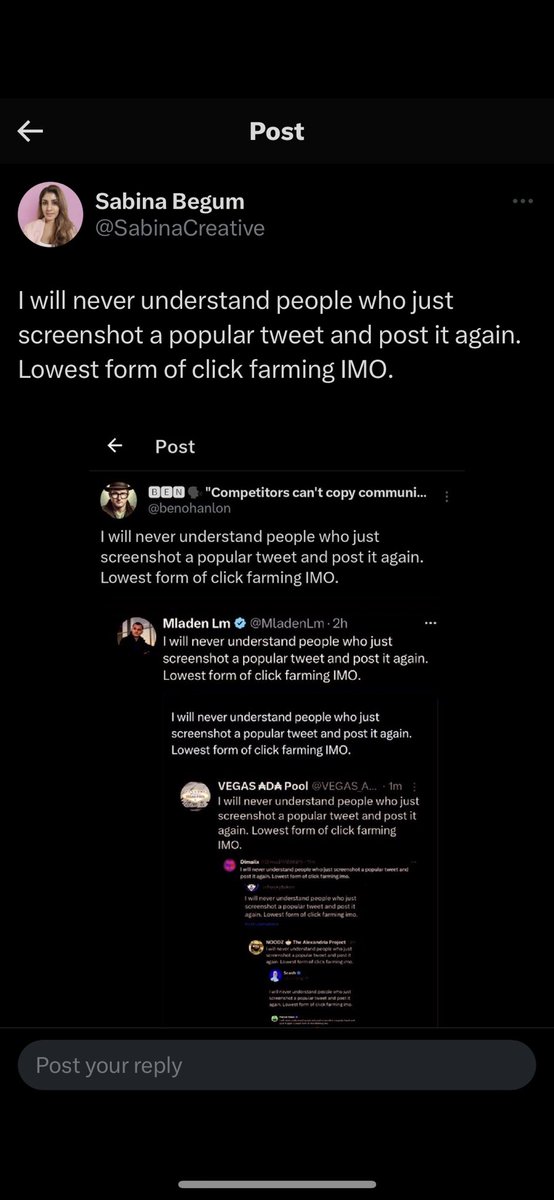 search4context's tweet photo. I will never understand people who just screenshot a popular tweet and post it again. Lowest form of click farming IMO. https://t.co/gp3slx7GNH