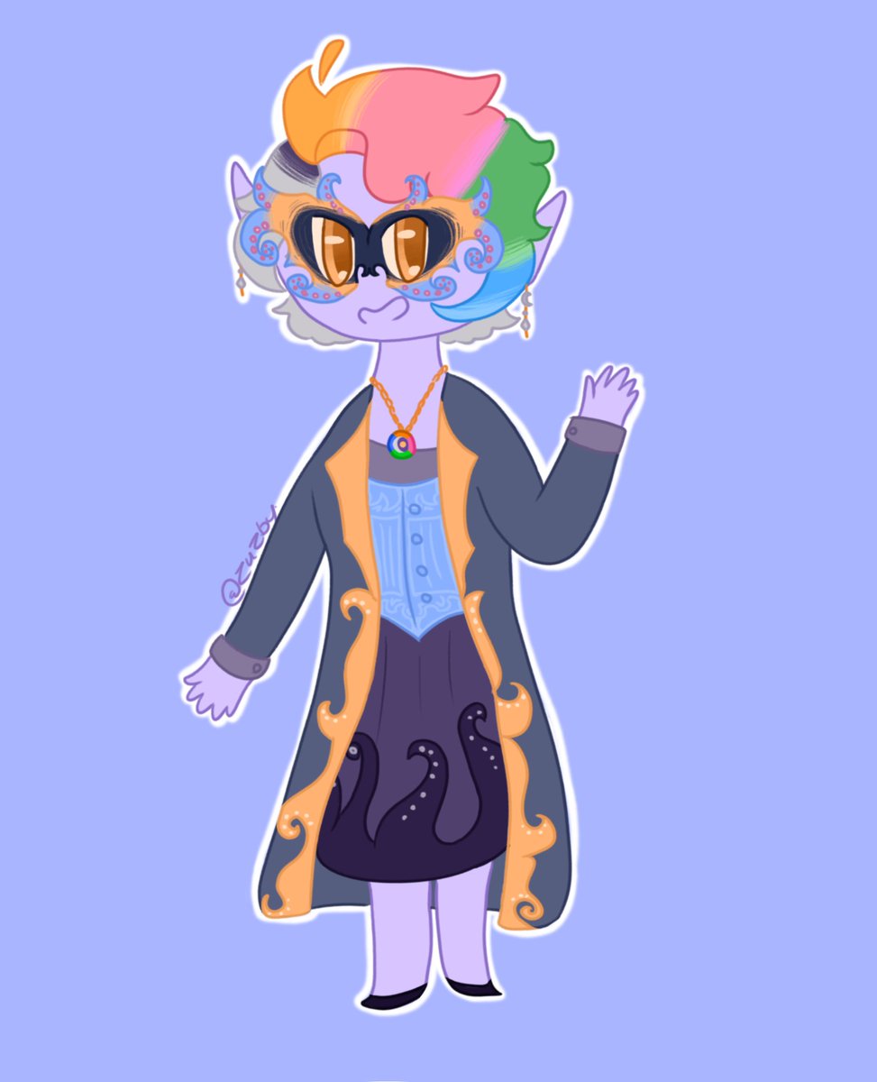 Zuzby1's tweet photo. Wow a new pirate joins the Mascarade! This is my riptide oc Nyssa Eclipsis. Nyssa is an Eladrin who changes depending on what ocean they are in. I drew them in their allport design for this but the others are less, chaotic colour wise
#RiptideMasquerade #riptideoc https://t.co/wnY59dhjKw