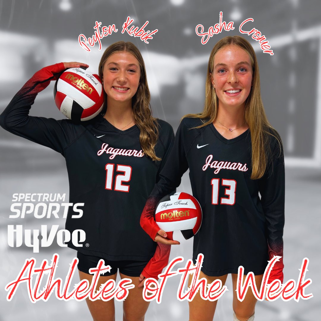 BIG congrats to freshmen, Sasha Cromer and Peyton Kubik on being honored as <a href="/HyVee/">Hy-Vee</a> and @SpecSportsKC athletes of the week after a couple of big performances in the Slam on Saturday! 🙌🏼 

Way to go, girls!

#bvwvb🏐 #gojags🐾