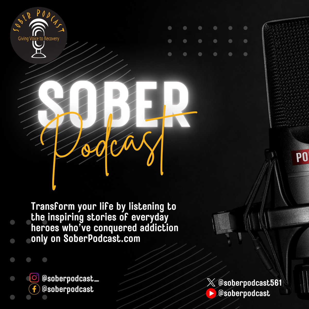 Soberverse's tweet image. Discover real-life heroes who've conquered addiction on SoberPodcast.com. Follow us at @soberpodcast561 on Instagram or check us out on Youtube at @soberpodcast to keep the motivation flowing every week! #sober #soberpodcast #addiction