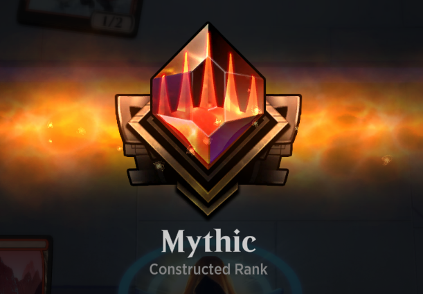 maxmitchell3000's tweet photo. waiting until last minute as usual, but got mythic in standard Bo1 with this burn heavy red deck. Somewhat budget friendly too! Worst matchup seemed to be mono blue djinn, or UB midrange especially if you're on the draw.  @fireshoes https://t.co/PEJmgf6okI