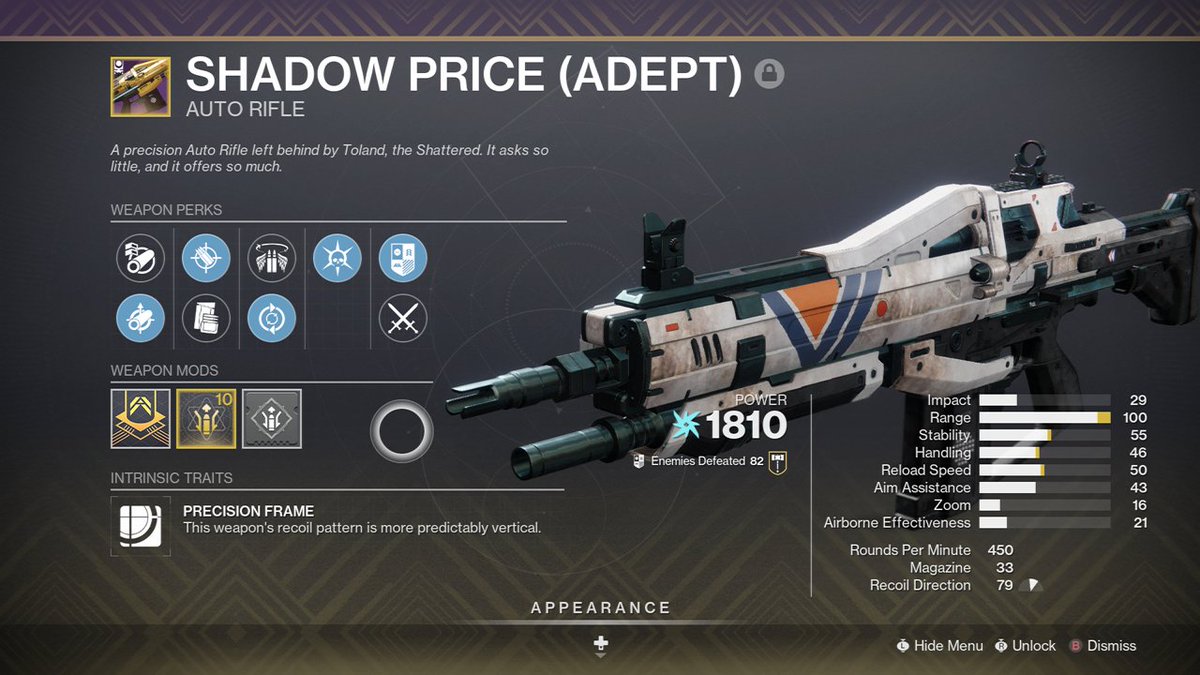 phant0m45's tweet photo. Glad I kept this, 450 Auto Rifles are a best in PvP now. #XboxShare #D2 #Destiny2 #Bungie https://t.co/T46kHczfik