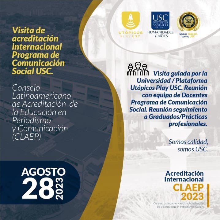 Utopicos_usc's tweet photo. #Hoy los pares académicos del @CLAEPoficial se reunieron con los directivos de la @usantiagodecali, docentes y egresados del Programa de Comunicación Social. Así mismo, realizaron un recorrido guiado por la universidad, dirigido por el rector y el vicerrector académico. https://t.co/wZ3pPrmV9I