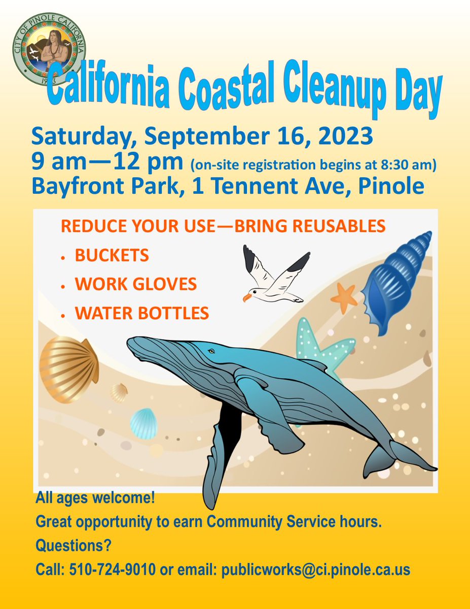 Save the Date! Coastal 🌍 Cleanup Day is coming!! #CaliforniaCoastalCleanup #PinoleCA