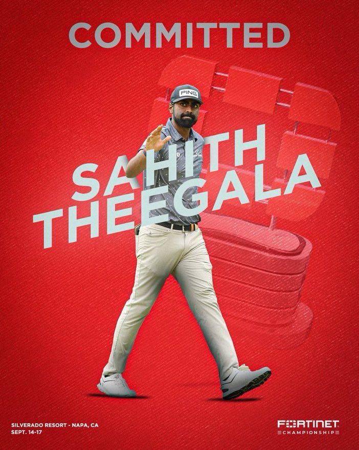 DialedGolf_'s tweet photo. 🚨 #COMMITTED:

Sahith Theegala has committed to the 2023 Fortinet Championship.

The first event to open the fall of the 23-24 season. It will be held Sept 14-17.

#DIALED🎯 https://t.co/yljcw5K7XY