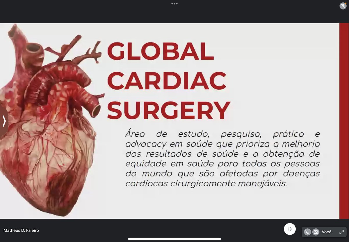 Today’s Journal Club of @InciSioNBr on “Global Cardiac Surgery” 

In the discussion of the articles it was highlighted that over 70% of the global population has limited or no access to life-saving cardiac surgery

#TheFutureOfTheOR #GlobalCardiacSurgery