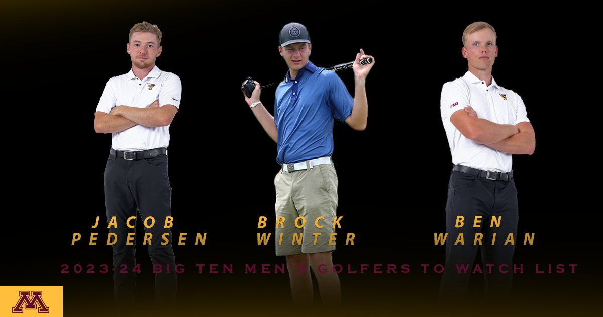 GopherMGolf's tweet photo. Big things coming this season💪

Congrats to these three on being names to the @bigten Men's Golfers to Watch List!

#GoGophers #SkiUMah https://t.co/jP45wvByp1