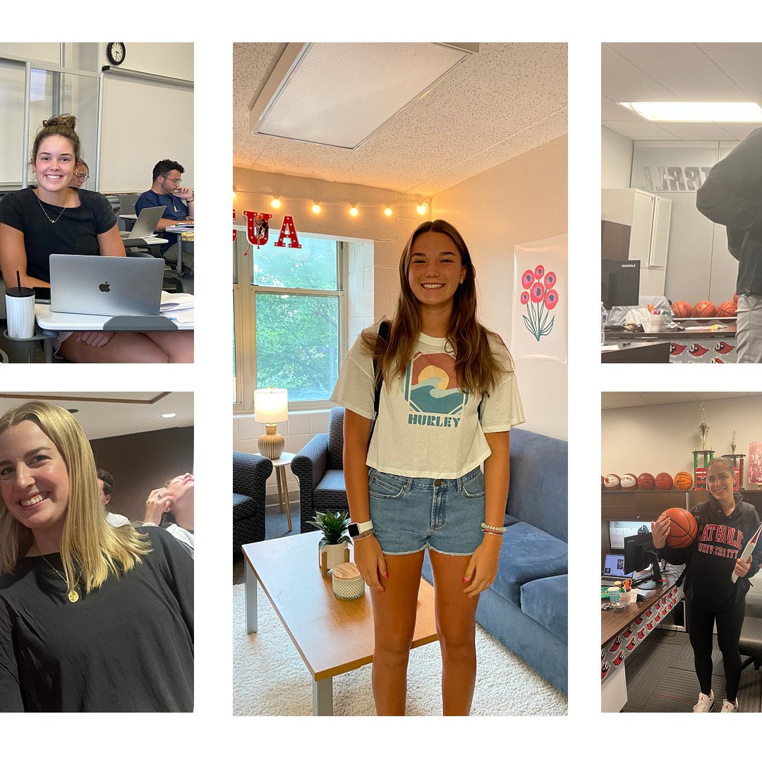 CatholicU_WBB's tweet photo. First day of school pictures for the first day of classes! 📸 https://t.co/tSnhrQ0uEh