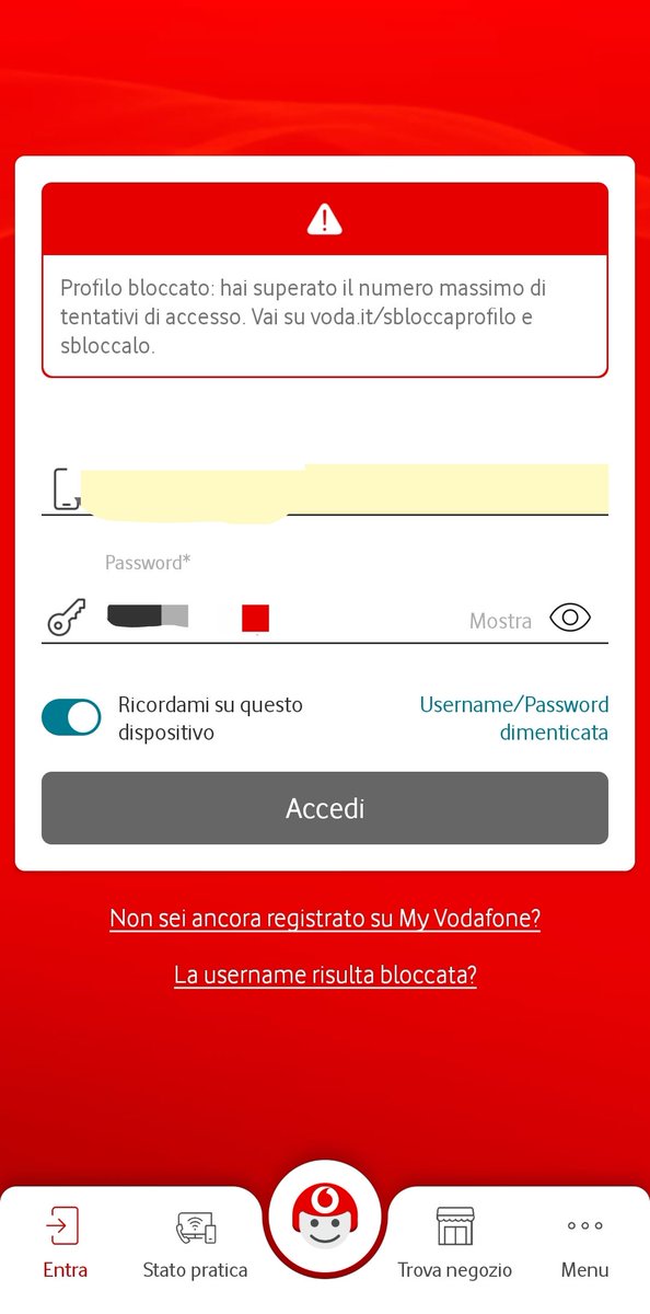 dizney81's tweet photo. @VodafoneIT posso sapere cosa succede? Non riesco più ad accedere all'area fai da te ne dal sito e nemmeno dall'app. Ho provato a sbloccare ma non riesco. https://t.co/9M89MgFVnJ