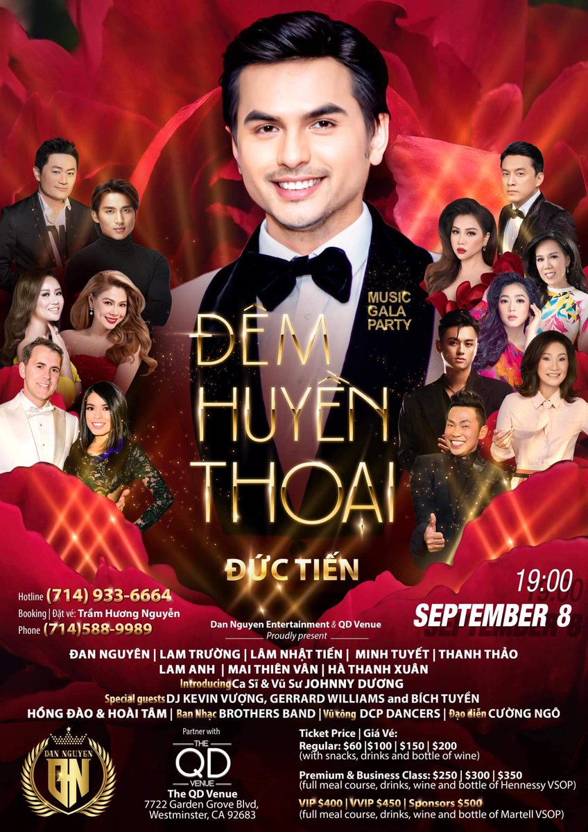 ductien's tweet photo. Đêm ca nhạc Huyền Thoại Việt tại Mỹ với cs Đan Nguyên, Ca sĩ Lâm Nhật Tiến , Minh Tuyết, Lam Trường, Lam Anh, Mai Thiên Vân, Hồng Đào, Hoài Tâm, MC Đức Tiến, Hà Thanh Xuân, Bích Tuyền, Gerard Williams, Johnny Dương,..DucTien Media hân hạnh giới thiêu 714-688-6968 https://t.co/qlkL9fCCla