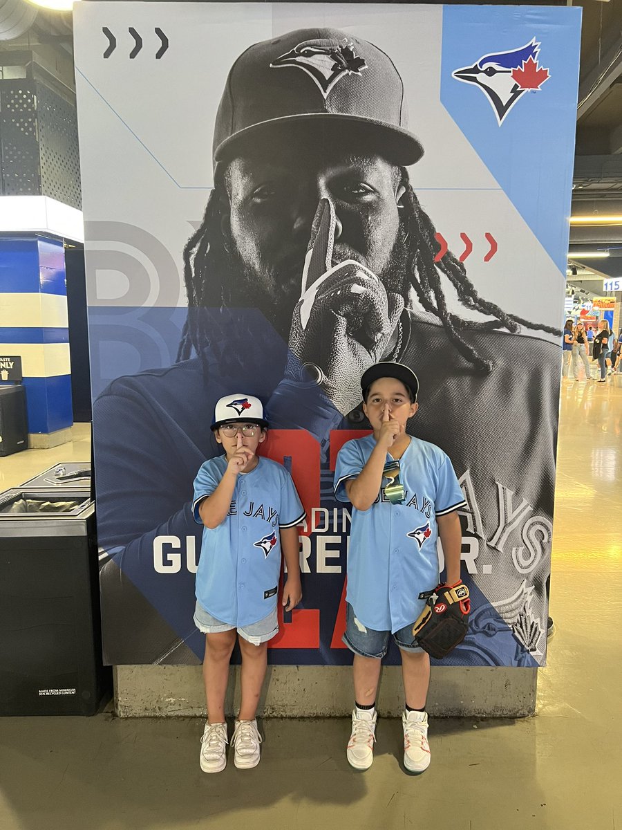 TeresaVValvano's tweet photo. We are so excited to be at the @BlueJays!  The kids are #NextLevel  excited!  Let’s go Blue Jays!!! https://t.co/7dy4cUQXee