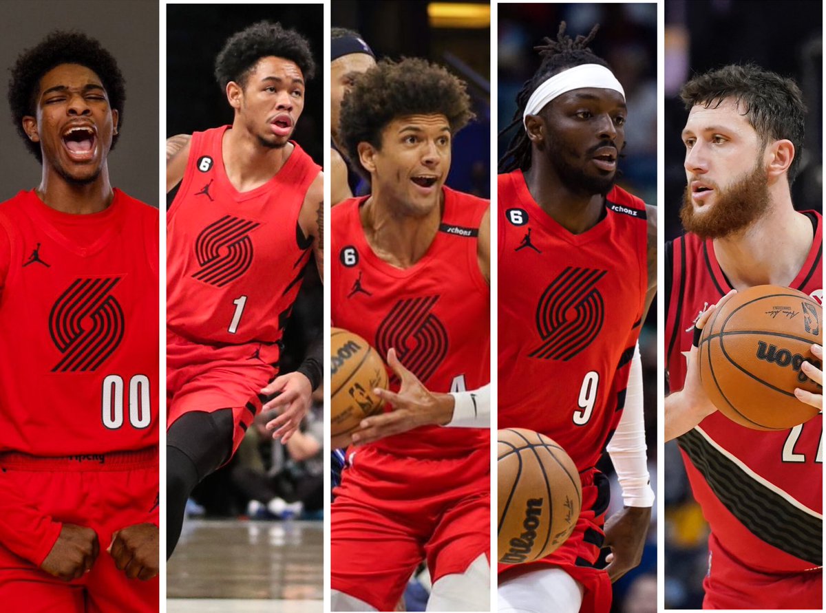 blazers_palace's tweet photo. Who’s stopping this starting 5 next season? https://t.co/APfDylHeGn