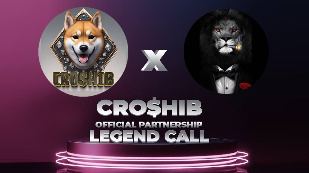 Croshib001's tweet photo. cro$hib is officially partnering with @Legendcalls1 
rush over to the telegram community more info rolling in sooon #CroshibLaunch https://t.co/goiqotp6i0
